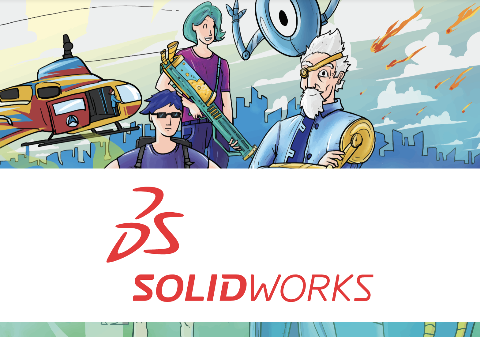3D design and simulation with Solidworks and comic books